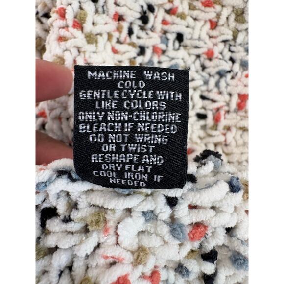 MOON & MADISON Cream Orange Sz Lg Chunky Oversized Knit Crop Sweater Cottagecore - Picture 7 of 10